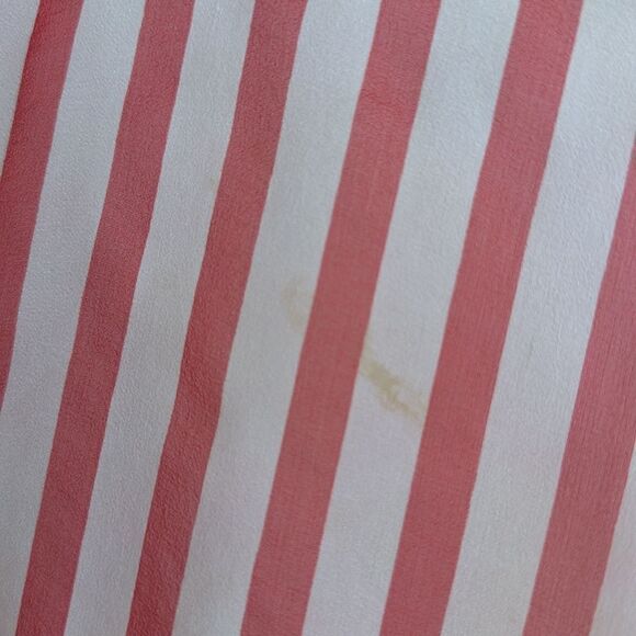 Vtg mid century extra, extra large red/white striped semi sheer polyester scarf - Picture 8 of 9